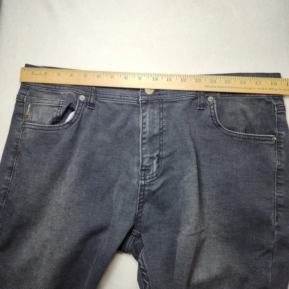 Hugo Boss Mens Jeans Straight Leg Denim Faded Black Wash 40x34‎